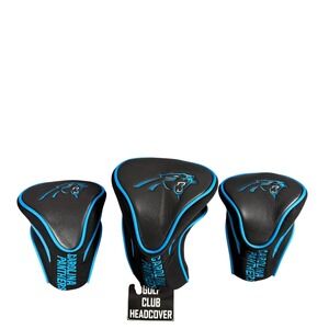 Team Golf NFL Carolina Panthers 3 Piece Golf Club Headcover Set Black Blue NEW